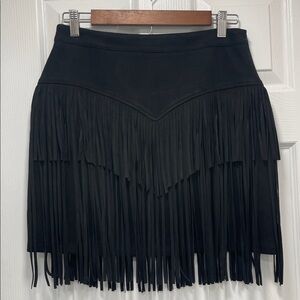 Saints & Hearts Black Fringe Skirt